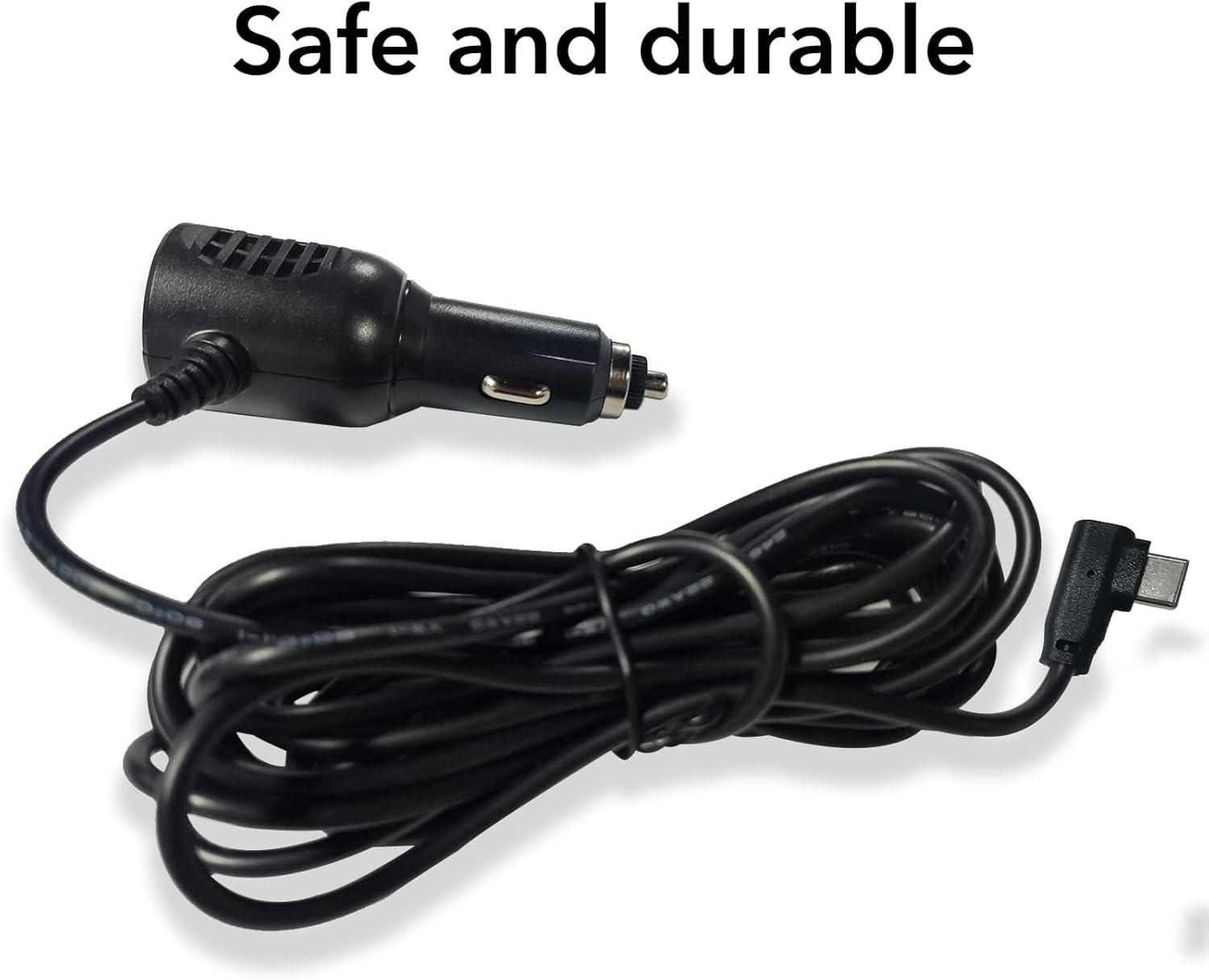 imageCar Charger TypeC Adapter for Dash cam Replacement Vehicle Power Cable Cord