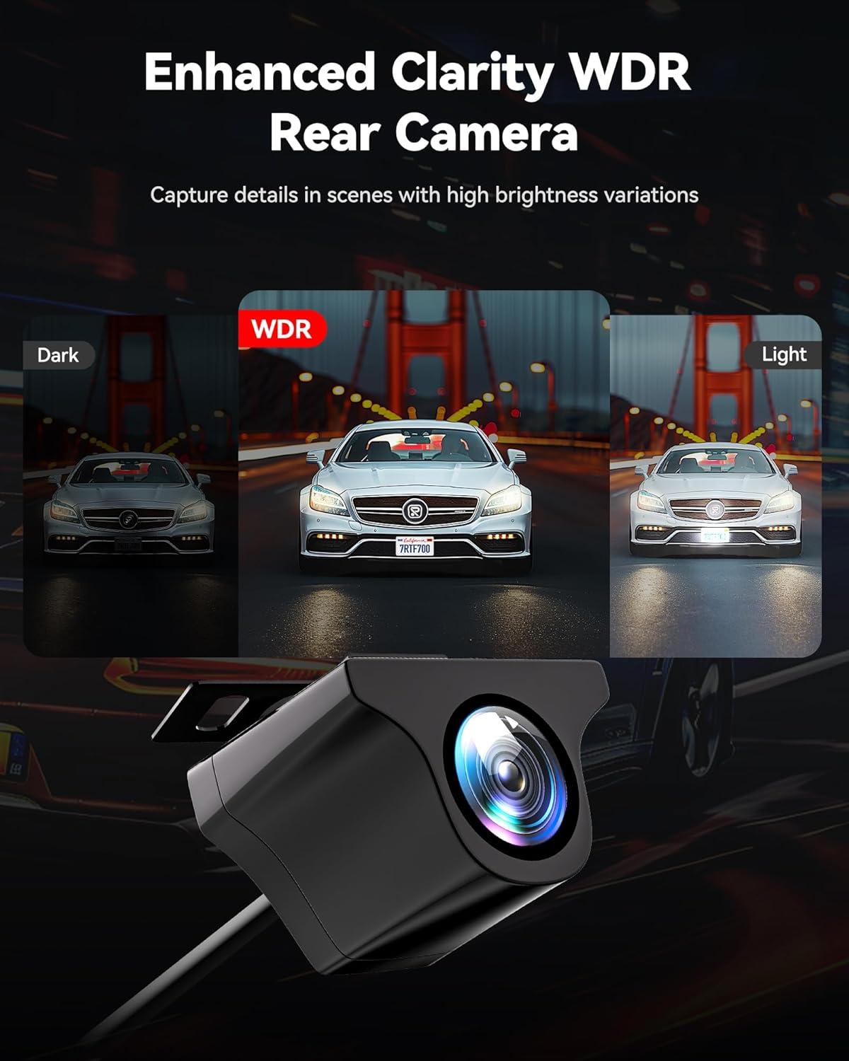 imageREDTIGER 4K HDR Dash Cam Front and Rear STARVIS 2 Sensor 58GHz WiFi APP 318quot Touchscreen Voice Control 128G Card Included WDR Dash Camera for Cars with GPS 24H Parking ModeF7N Elite