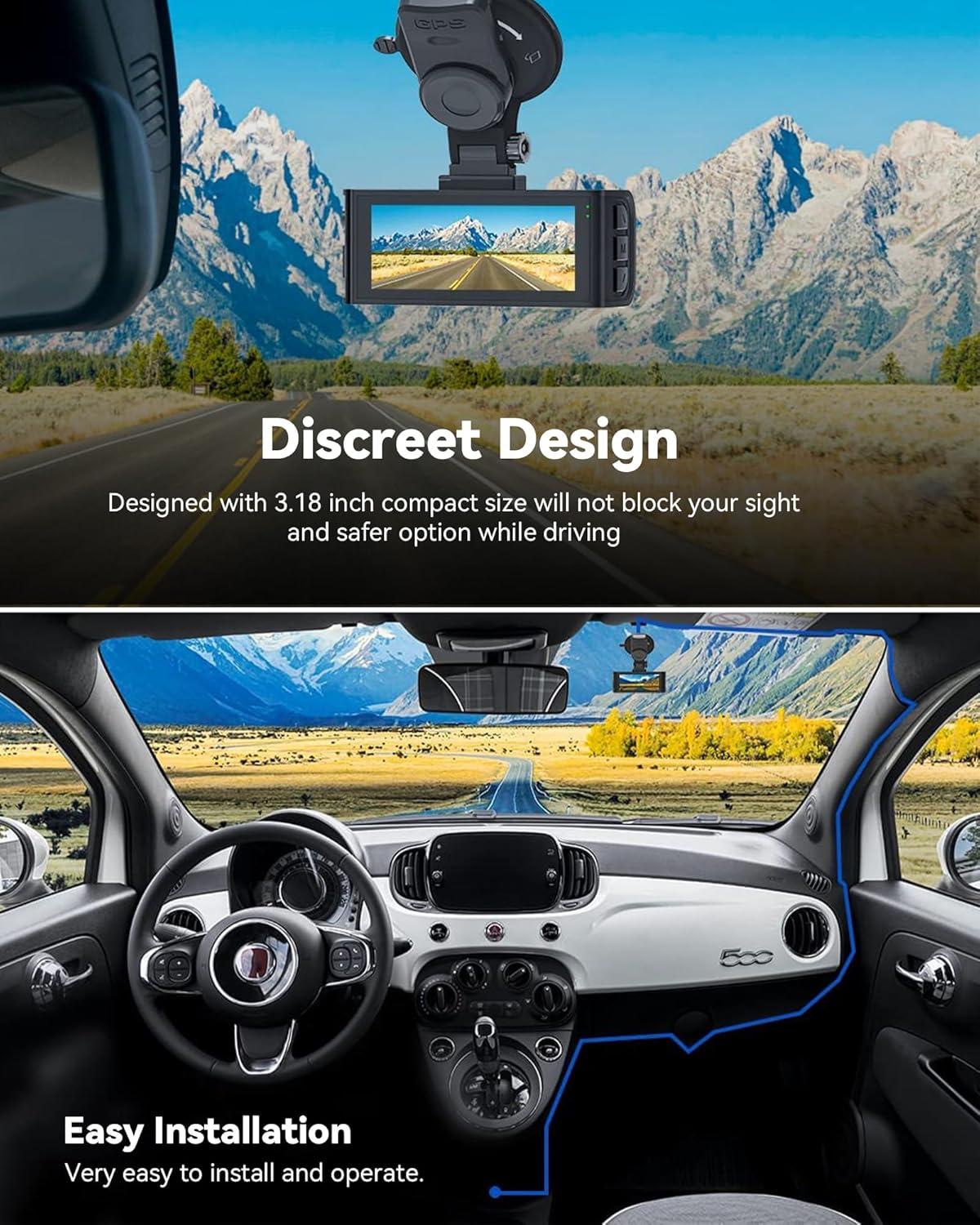 imageREDTIGER Dashcams 4K Car Camera Front UHD 2160P with WiFi GPS 316quot LCD Screen Dash Camera for Cars with Night Vision170 Wide Angle Dashboard Cam Recorder GSensor Parking Monitor