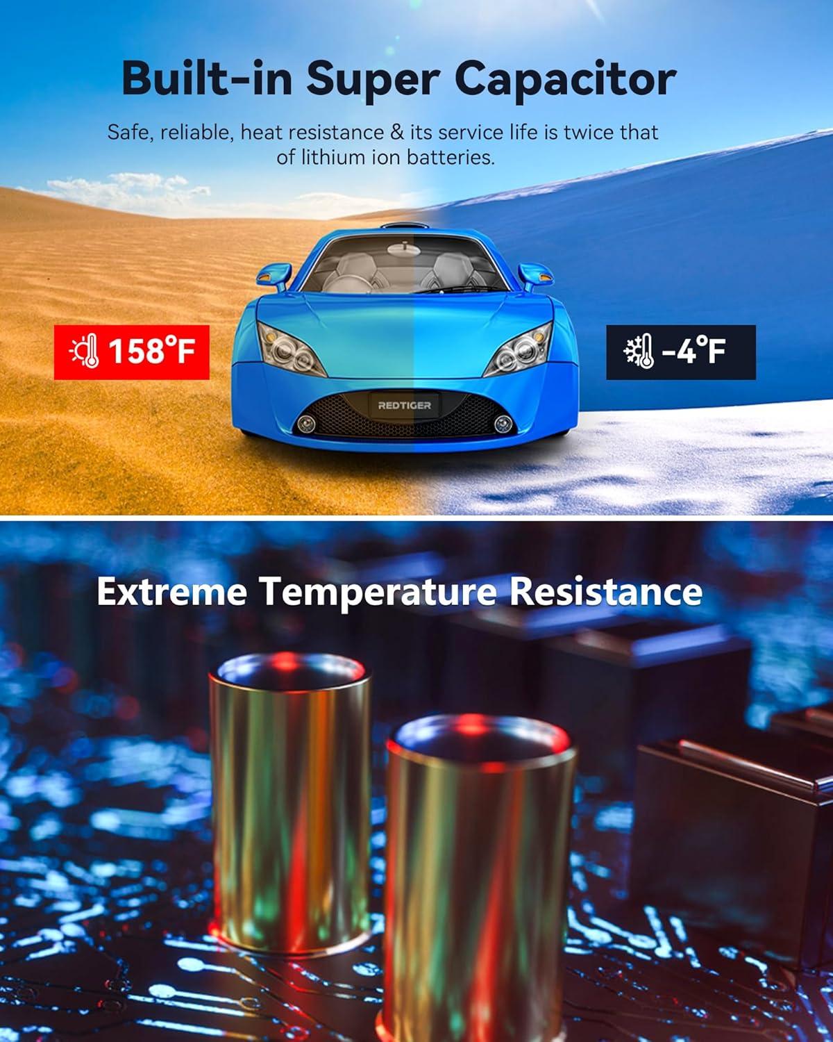 imageREDTIGER Dashcams 4K Car Camera Front UHD 2160P with WiFi GPS 316quot LCD Screen Dash Camera for Cars with Night Vision170 Wide Angle Dashboard Cam Recorder GSensor Parking Monitor