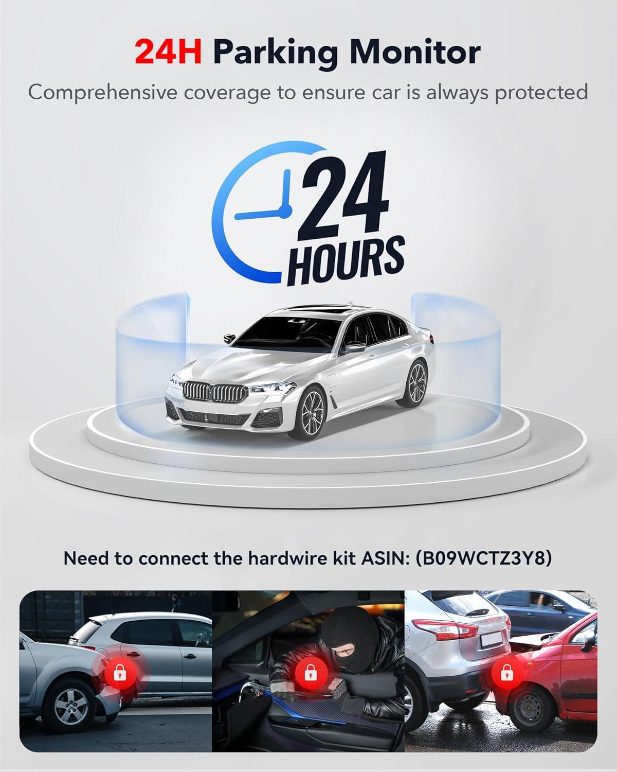 imageREDTIGER F17 4K 3 Channel Dash Cam 5GHz WiFi Builtin GPS with 64GB Card 2160P1080P1080P Front and Rear Inside Triple Car Camera with 3 Inch Screen IR Night Vision G Sensor WDR Parking Mode