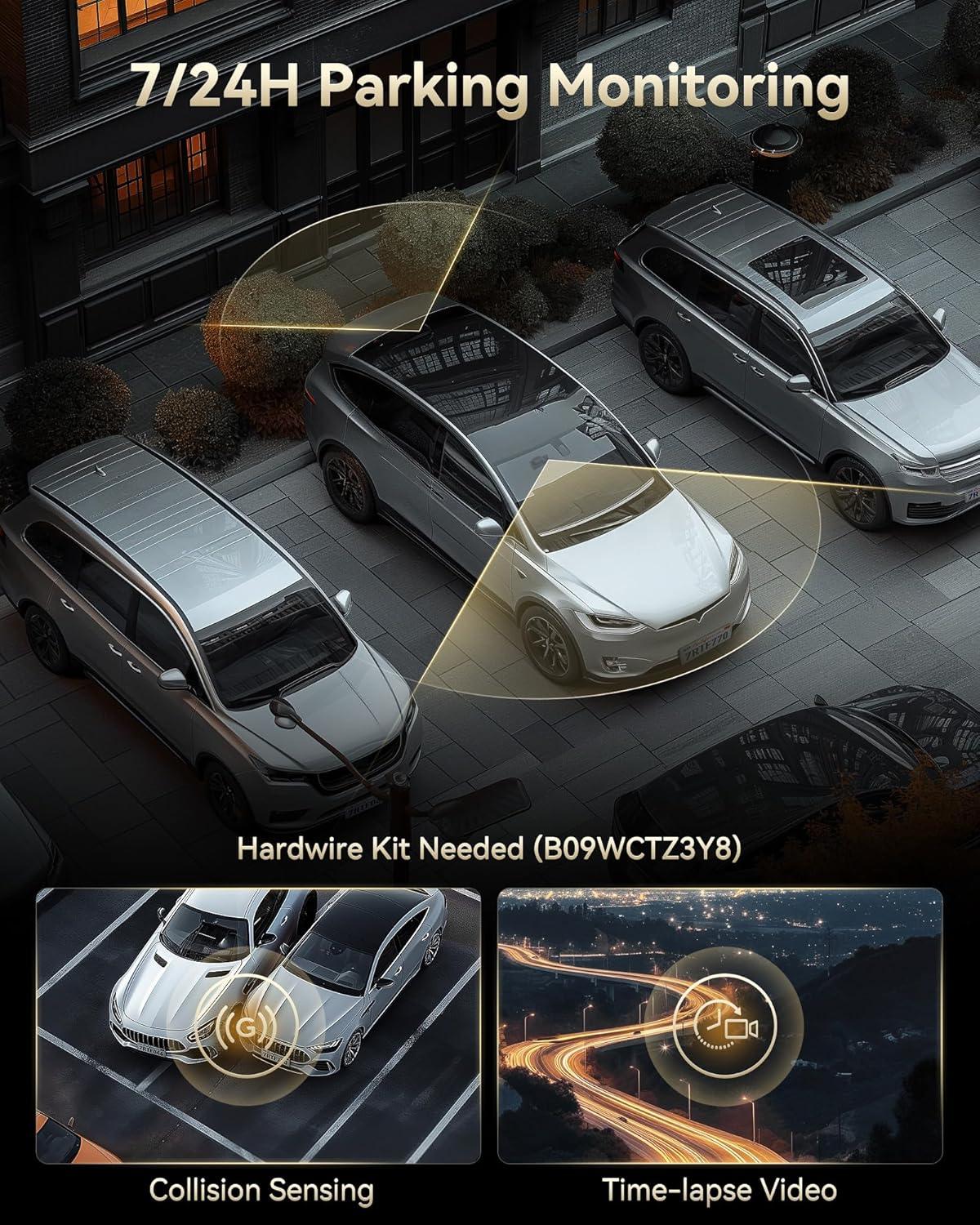 imageREDTIGER F77 4K4K Dash Cam Front and Rear Dual STARVIS 2 IMX678 HDR Builtin 128GB eMMC Voice Control Dash Camera for Cars with 58GHz WiFi 4 Touch Screen GPS Night Vision 24H Parking ModeF77 V1128GB eMMC