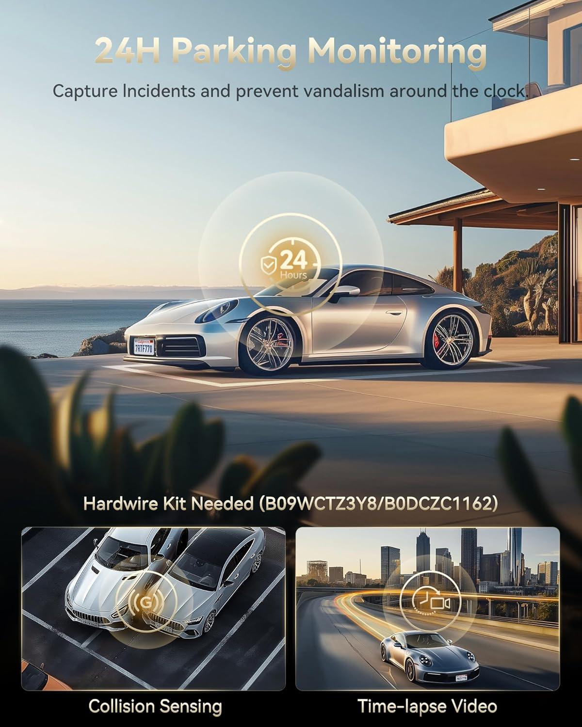 imageREDTIGER F77 4K4K Dash Cam Front and Rear Dual STARVIS 2 IMX678 HDR Builtin 128GB eMMC Voice Control Dash Camera for Cars with 58GHz WiFi 4 Touch Screen GPS Night Vision 24H Parking ModeF77 V2256GB eMMC