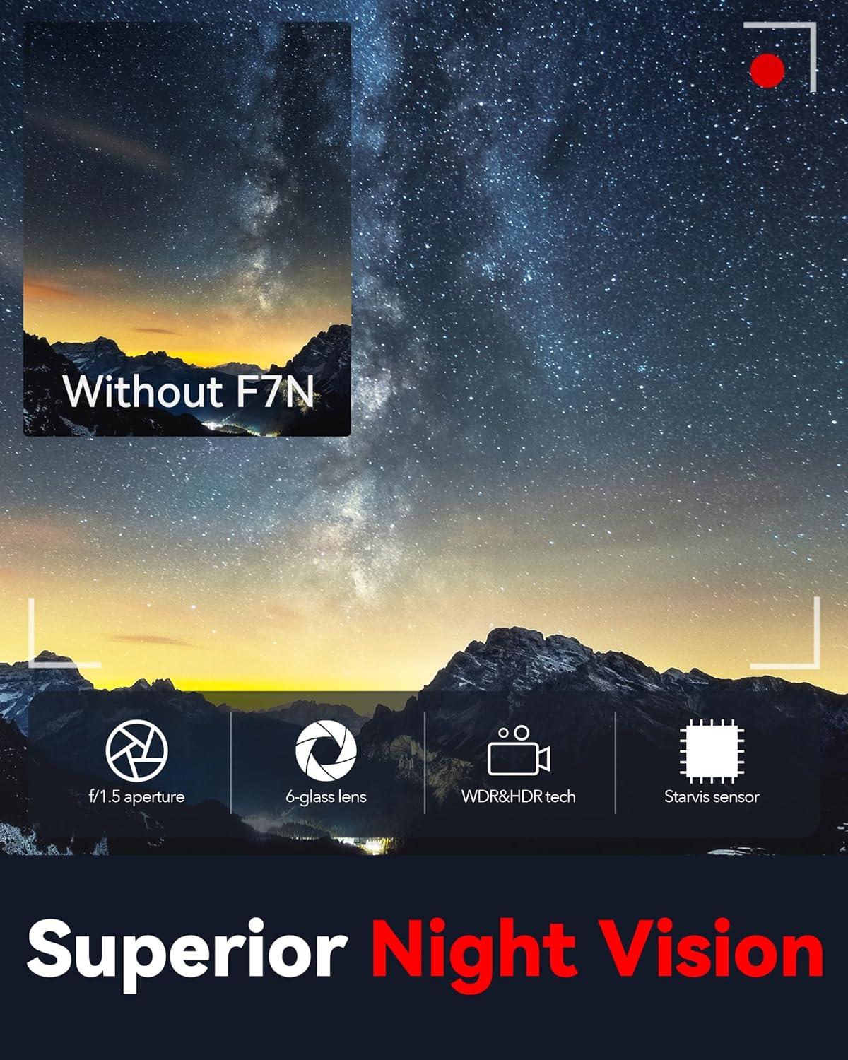 imageREDTIGER F7N 4K Dash Cam Front and RearBuiltin WiFi GPS 4K1080P Dual Dash Camera for Cars318 inch Display Dashcam170 Wide Angle Dashboard Camera Recorder Night VisionParking Monitor