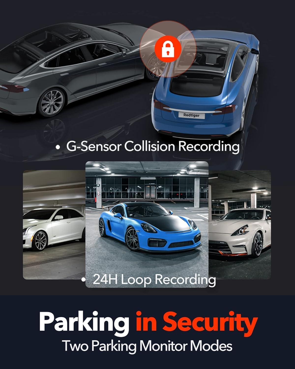 imageREDTIGER F7N 4K Dash Cam Front and RearBuiltin WiFi GPS 4K1080P Dual Dash Camera for Cars318 inch Display Dashcam170 Wide Angle Dashboard Camera Recorder Night VisionParking Monitor