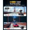 imageREDTIGER 4K HDR Dash Cam Front and Rear STARVIS 2 Sensor 58GHz WiFi APP 318quot Touchscreen Voice Control 128G Card Included WDR Dash Camera for Cars with GPS 24H Parking ModeF7N Elite