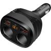 imageREDTIGER 4 in 1 Car Charger Adapter 2 Sockets Cigarette Lighter Splitter 1224V 18W for Dash cam Dual USB Ports for Phones or Other USB Devices