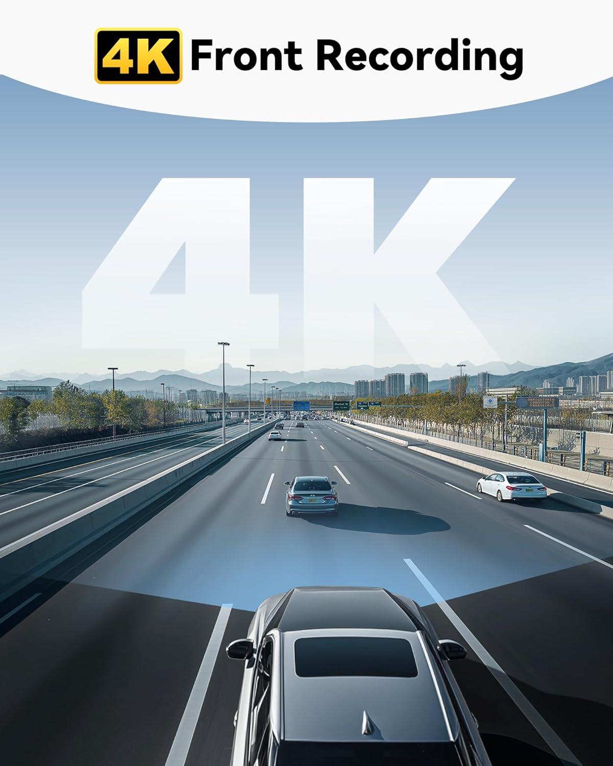 imageREDTIGER 4K Dash Cam Front ADAS Builtin WiFi GPS Mini Hidden Dash Camera for Cars with G Sensor 24H Parking Monitor Free 32GB Memory Card APP Control Loop Recording Night Vision F9 Lite