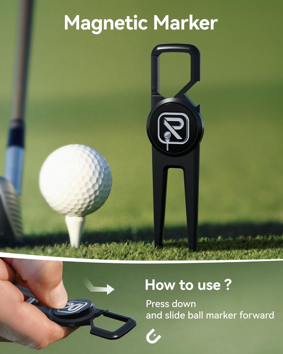 imageREDTIGER 4in1 Golf Metal Divot Tool Golf Divot Repair Tool  Versatile Design with Magnetic Ball Marker Bottle Opener Groove Cleaner ampamp Belt Clip  Built for Golf Enthusiasts