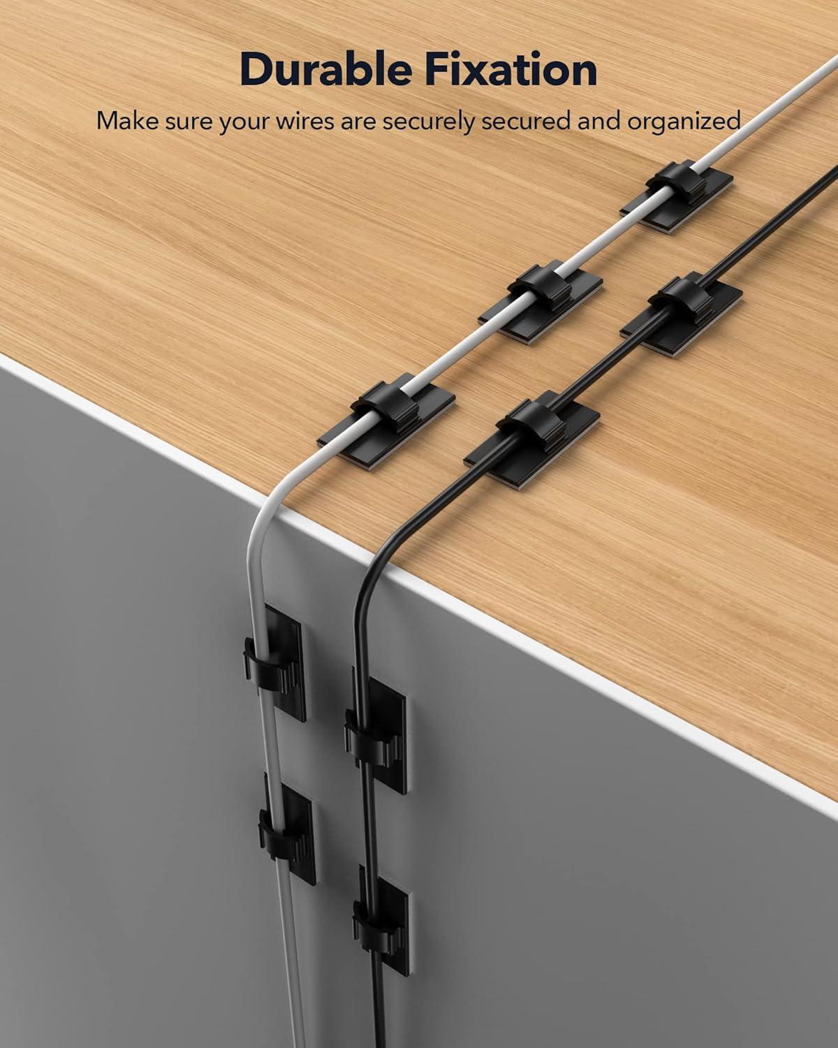 imageREDTIGER Cable Clips with Strong SelfAdhesive Easy for Installation Without Any residues and Damage Suitable for Inside The car  5 Pcs Black