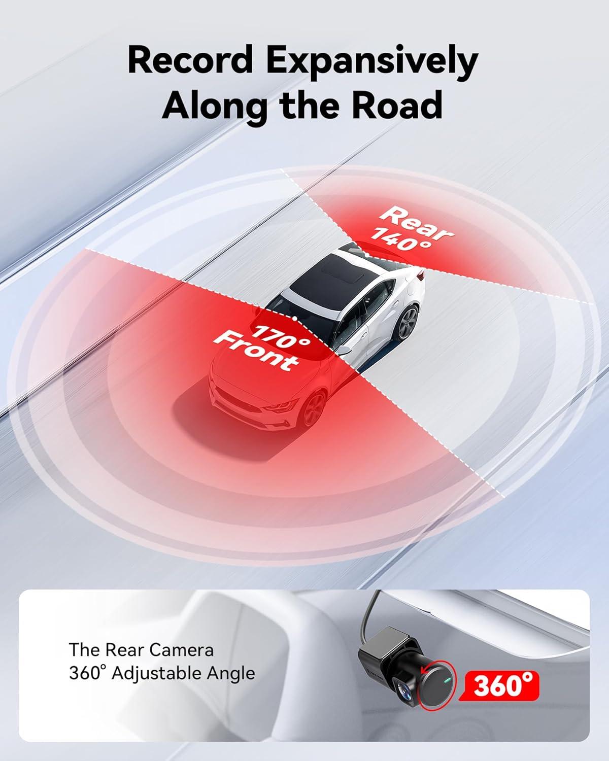 imageREDTIGER F7NP ampamp Dual Indicator Light Hardwire Kit 4K25K Full HD Dash Camera for Cars Included 32GB Card Builtin WiFi GPS 316 IPS Screen Night Vision 170Wide Angle