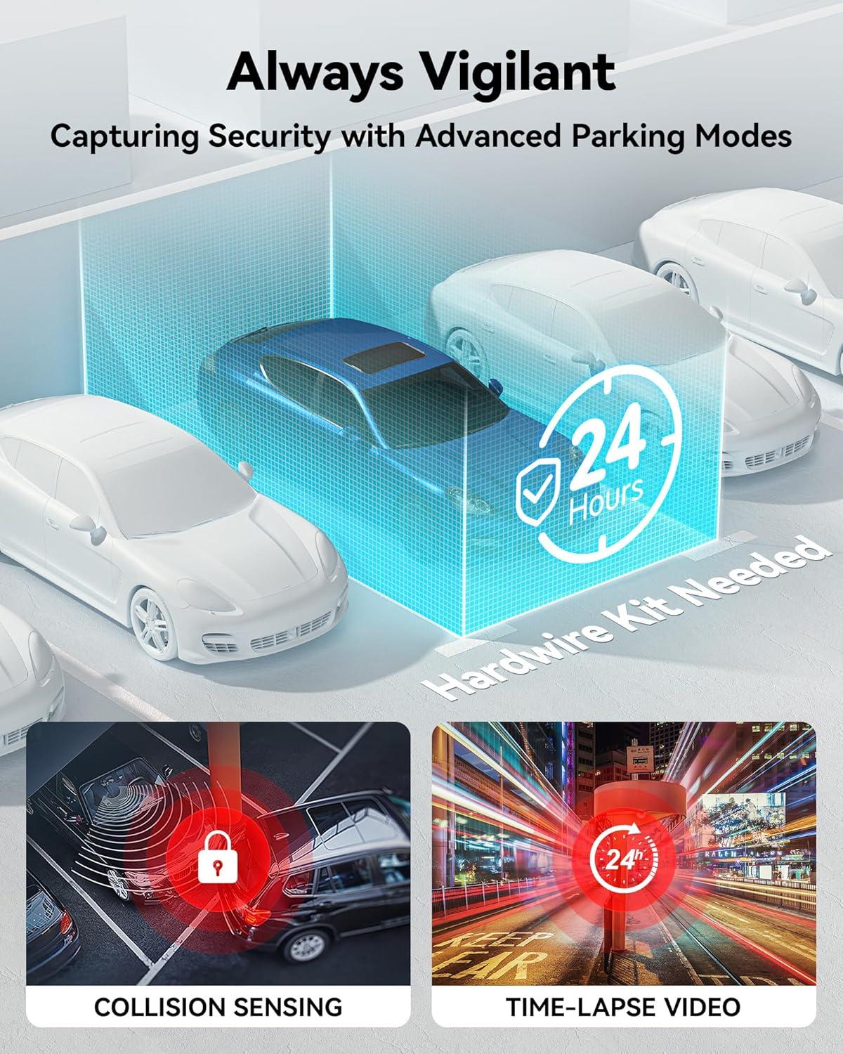 imageREDTIGER F8 4K Dash Cam 58GHz WiFi App Control Dash Camera for Cars 318 Touch Screen 2160P UHD Car Dash Cam with Night Vision 32GB Card Builtin GPS Parking Mode Supports 512GB Max