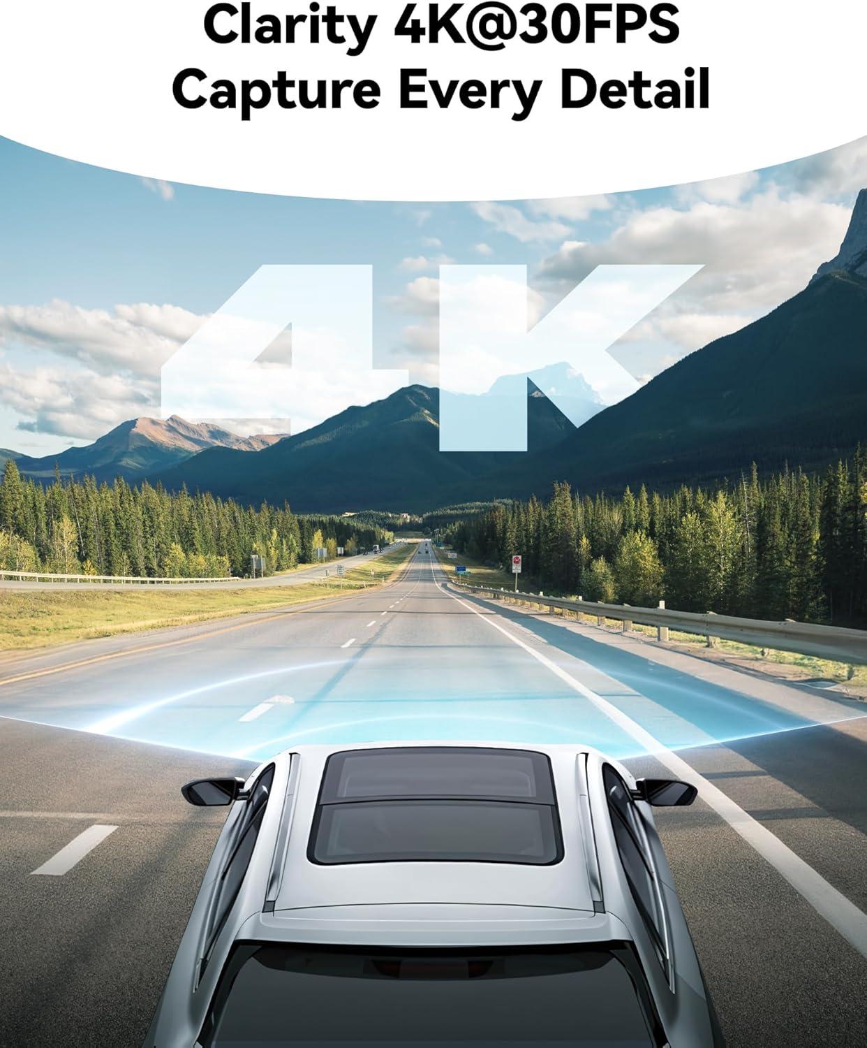 imageREDTIGER F8 4K Dash Cam 58GHz WiFi App Control Dash Camera for Cars 318 Touch Screen 2160P UHD Car Dash Cam with Night Vision 32GB Card Builtin GPS Parking Mode Supports 512GB Max