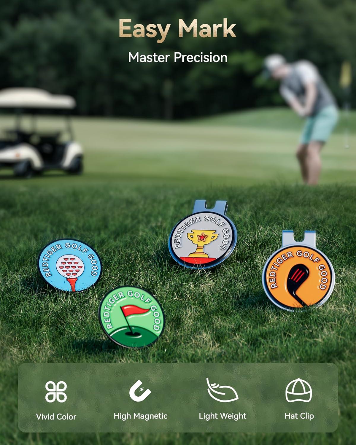 imageREDTIGER Golf Rangefinder Set 1200 Yards 7X Magnification Flag Lock Slope ampamp Vibration Rechargeable Range Finders with Magnet Stripe Divot Tool ampamp Ball Markers