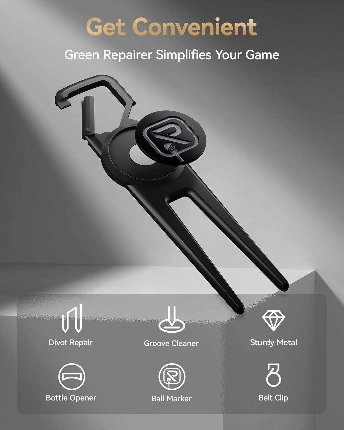 imageREDTIGER Golf Rangefinder Set 1200 Yards 7X Magnification Flag Lock Slope ampamp Vibration Rechargeable Range Finders with Magnet Stripe Divot Tool ampamp Ball Markers