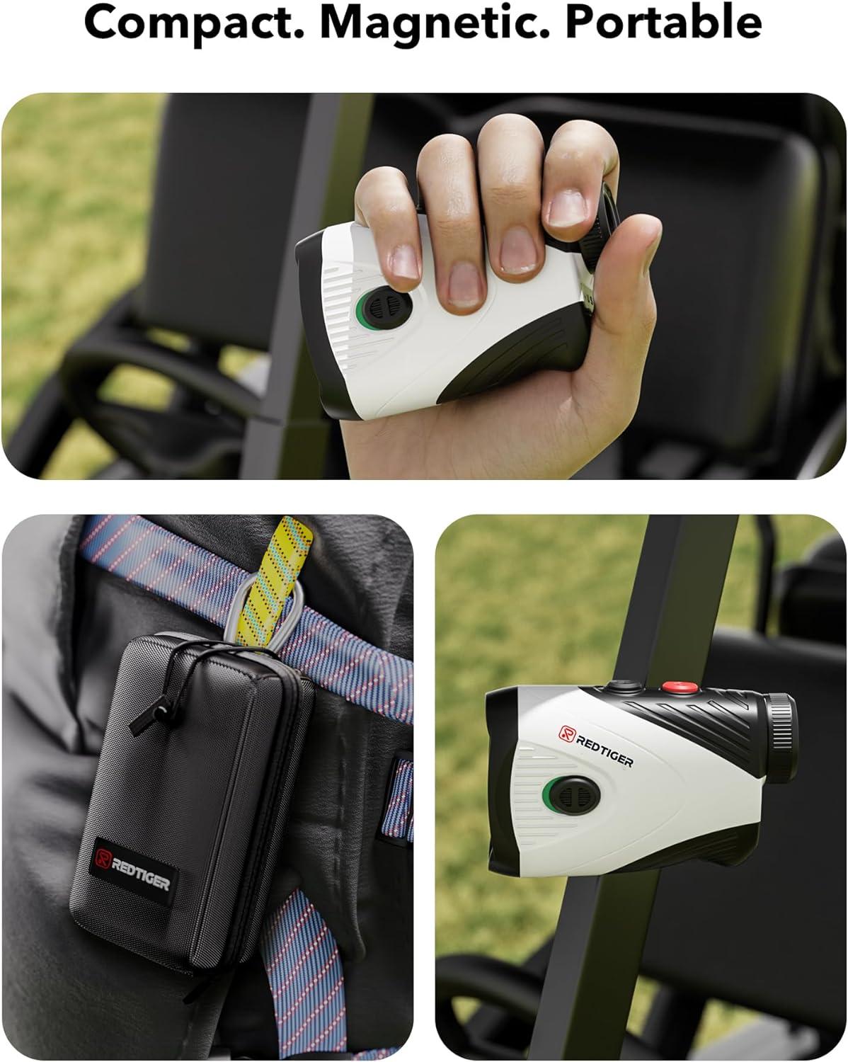 imageREDTIGER Golf Rangefinder with Slope 1200 Yards Laser Range Finder Golfing 7X Magnification Flag Pole Locking Vibration Rechargeable Range Finders with Magnet Stripe GolfVue Series 1