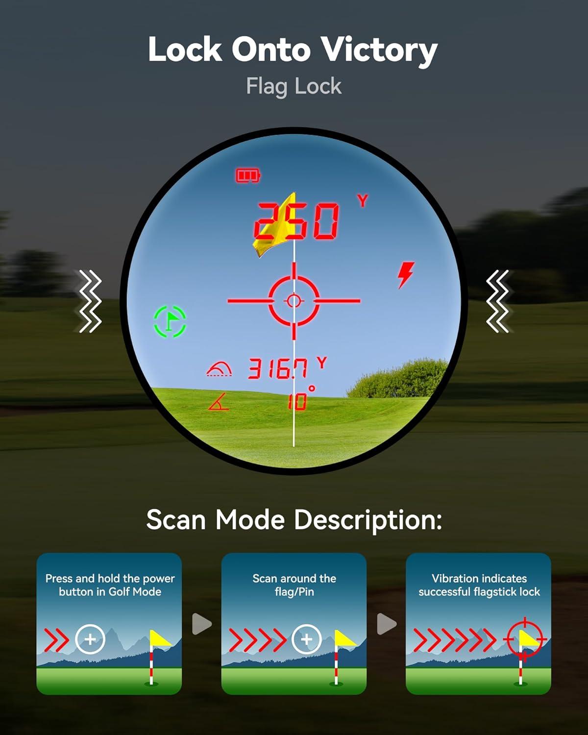imageREDTIGER OLED Range Finder Golf with Slope 1200 Yards Laser Rangefinder Golfing 7X Magnification Range Finder Golf Magnetic Flag Lock Vibration ampamp Rechargeable