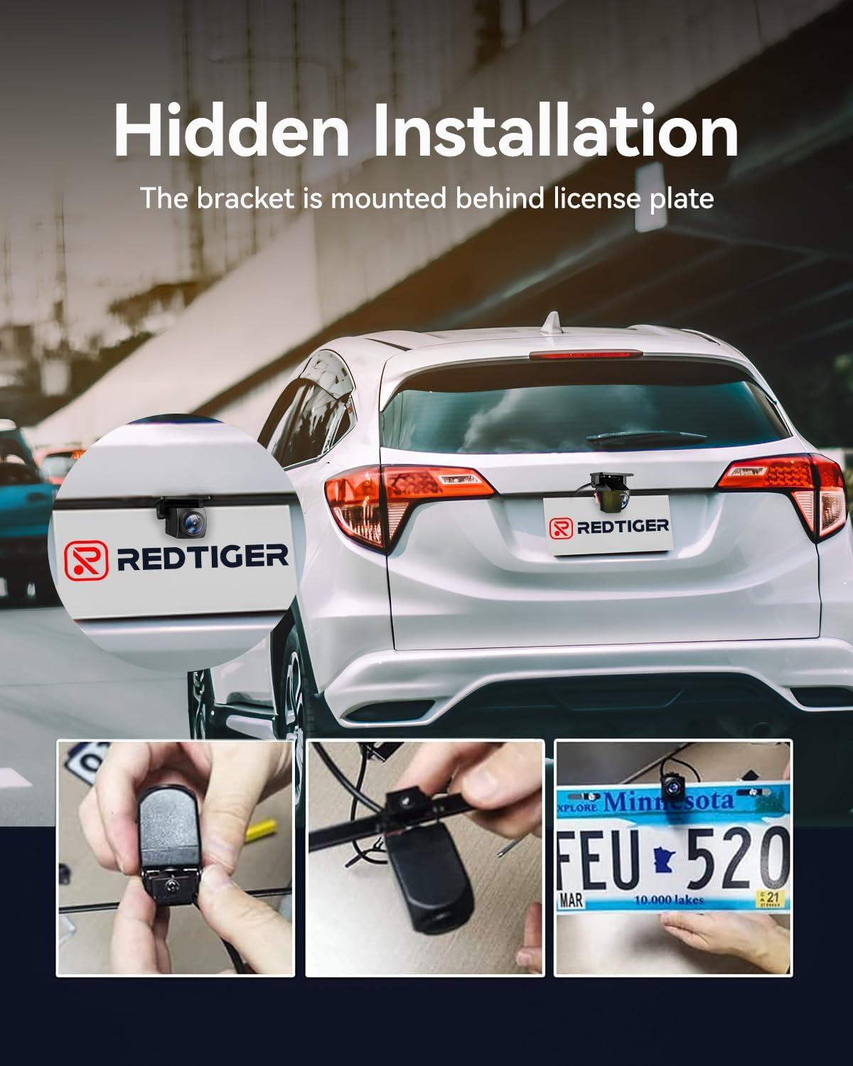 imageREDTIGER Original Rear Camera for Dash Cam Suitable for Redtiger Series Dash Cam 1080P Waterproof Backup Camera with Cable