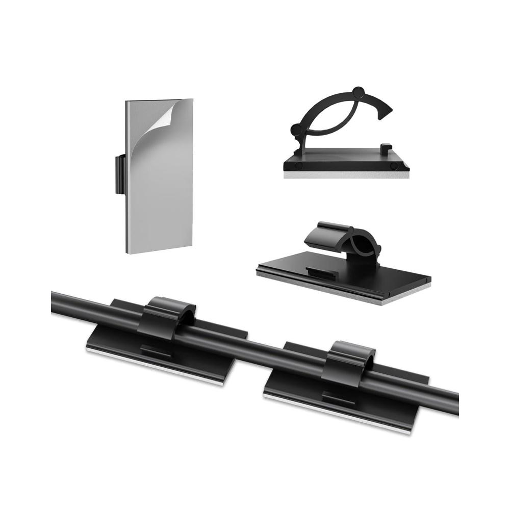 imageREDTIGER Cable Clips with Strong SelfAdhesive Easy for Installation Without Any residues and Damage Suitable for Inside The car  5 Pcs Black