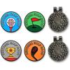 imageREDTIGER Magnetic Golf Ball Marker Set 4 Fun and Colorful Metal Magnetic Ball Markers with 2 Hat Clips Perfect for Golf Enthusiasts