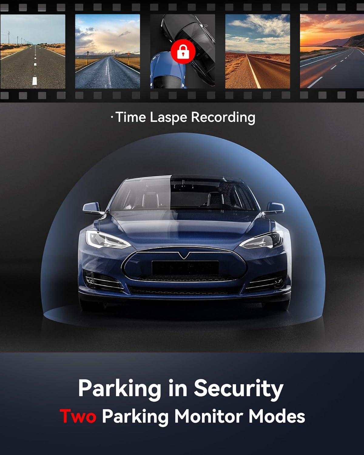 imageREDTIGER T700 Rear View Mirror Camera 11 4K UHD Front and 1080P Mirror Dash Cam Front and Rear GPSParking MonitorNight VisionSmart Reverse Parking AssistanceTouch Screen 32 GB Card