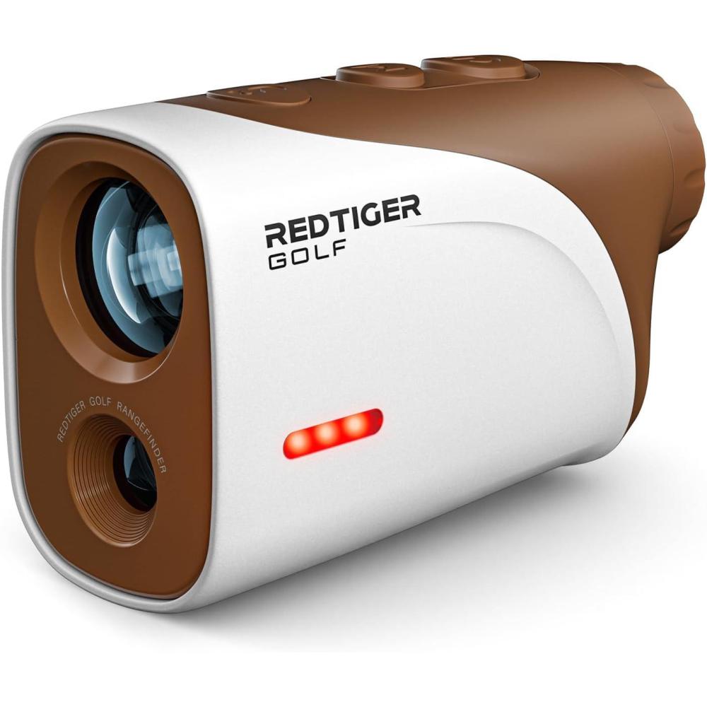 imageREDTIGER Mini Golf Range Finder with 1200 Yards IP65 Waterproof and Slope Switch 7X Magnification Magnetic ampamp Rechargeable Golf Rangefinder Flag Pole Lock VibrationChocolate
