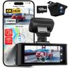 imageREDTIGER 4K HDR Dash Cam Front and Rear STARVIS 2 Sensor 58GHz WiFi APP 318quot Touchscreen Voice Control 128G Card Included WDR Dash Camera for Cars with GPS 24H Parking ModeF7N Elite