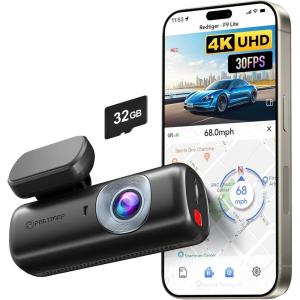 imageREDTIGER 4K Dash Cam Front ADAS Builtin WiFi GPS Mini Hidden Dash Camera for Cars with G Sensor 24H Parking Monitor Free 32GB Memory Card APP Control Loop Recording Night Vision F9 Lite