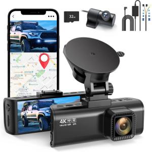 imageREDTIGER F7NP Dash Cam amp Acc Hardwire Kit 4K Starvis 2 Dash Camera for Cars with Builtin GPS WiFi and Included Memory Card