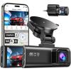 imageREDTIGER Dash Cam 4K Front and 1080P Rear STARVIS 2 Sensor 58GHz WiFi 20MBs GPS WDR amp HDR Night Vision 170Wide Angle Parking Mode Loop Recording with Emergency LockSD Card Not IncludedF7NPNO SD Card